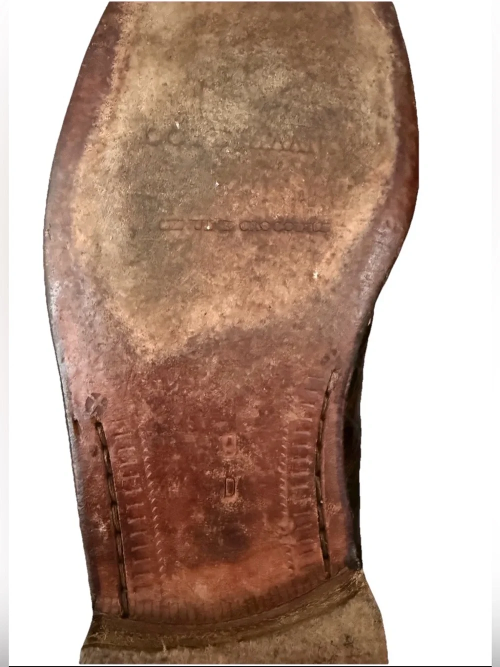 Vintage Cole Haan Genuine Crocodile Oxfords 9 D Brown Dress Shoes Italy